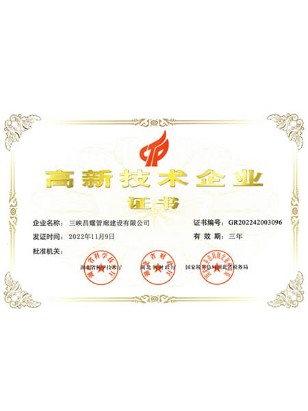 高新技術(shù)企業(yè)證書(shū)